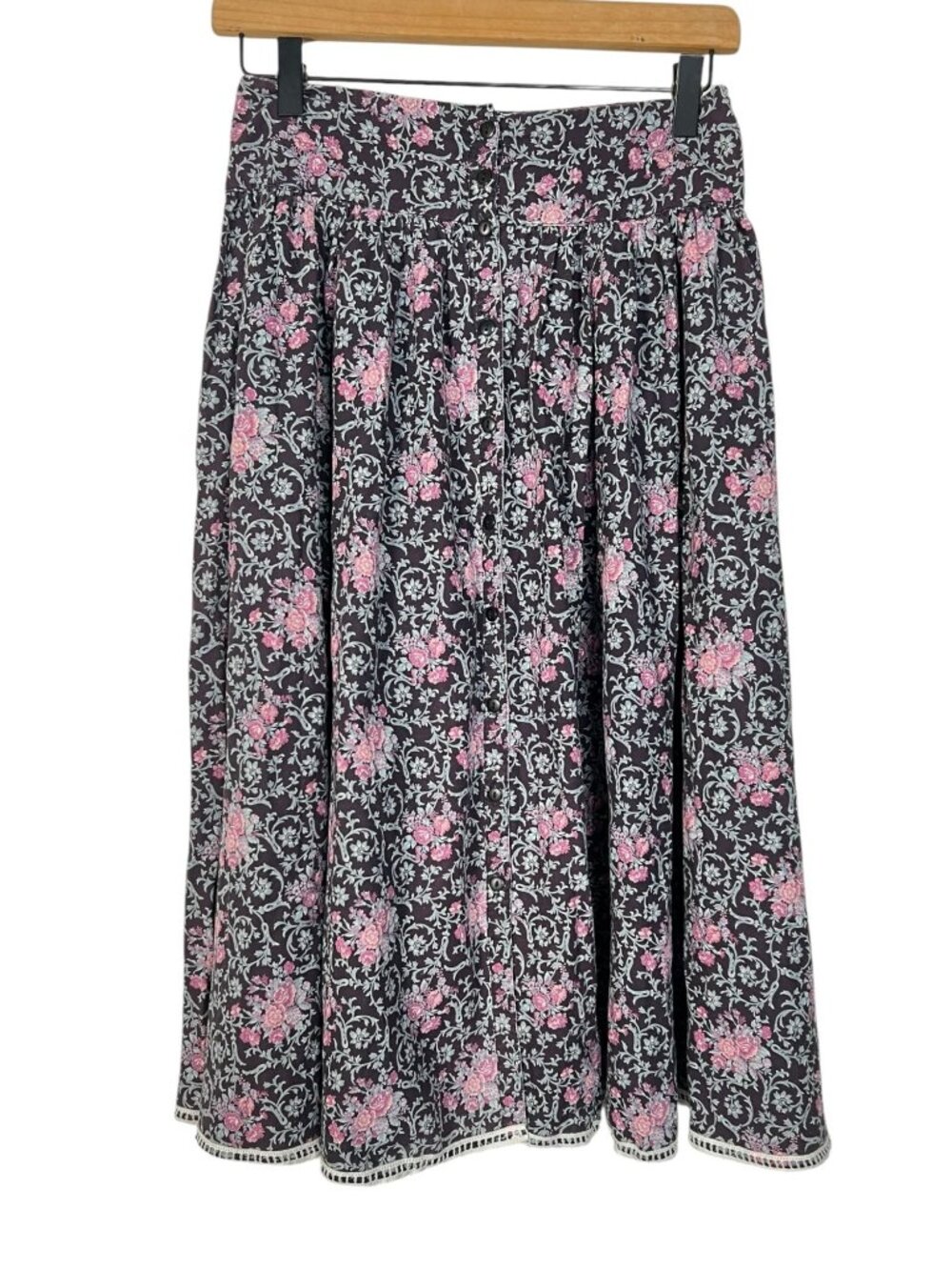 Vintage Gunne Sax Sport  Jessica McClintock Floral Prairie Midi Skirt 70s small